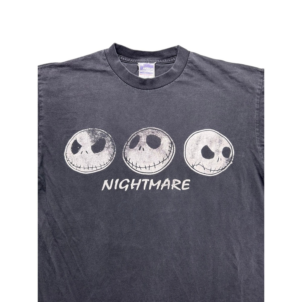 Vintage Jack Skellington Nightmare Before Christmas‎ T-Shirt Faded Black Medium